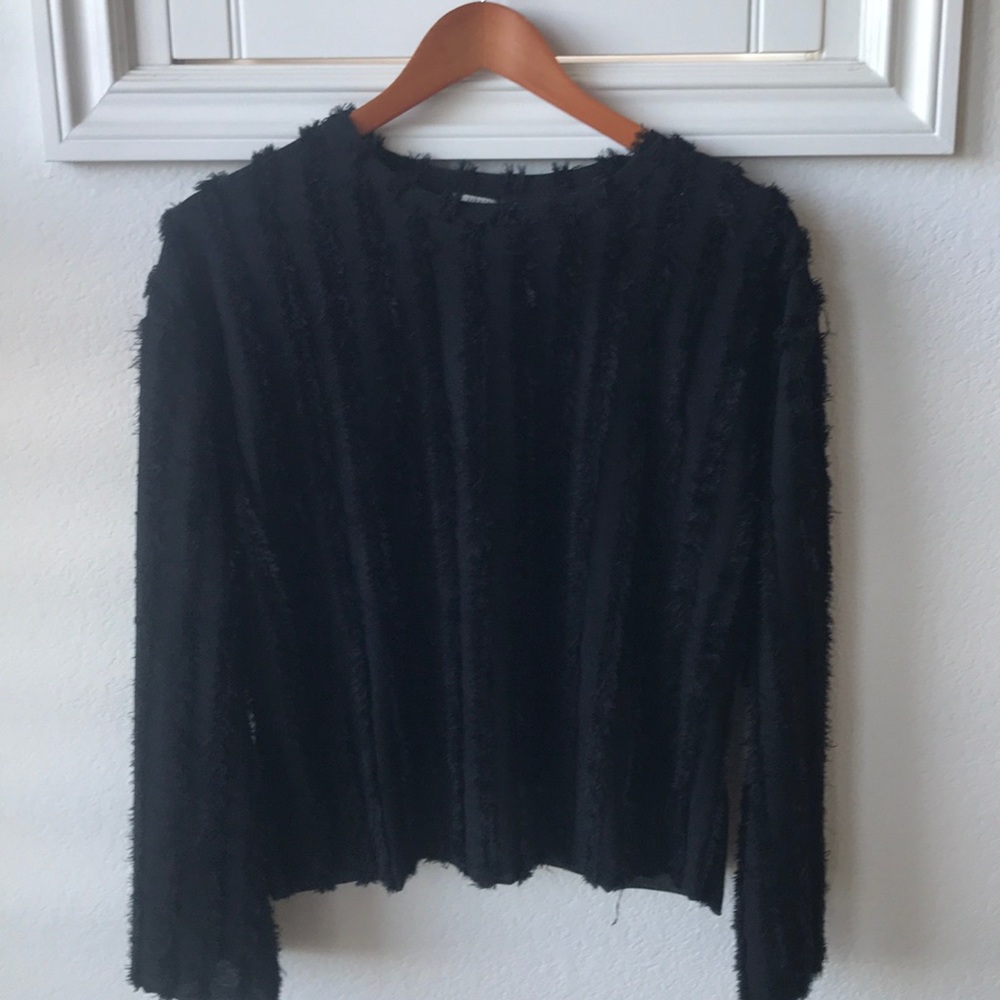 Black long sleeve top from Zara Trafaluc